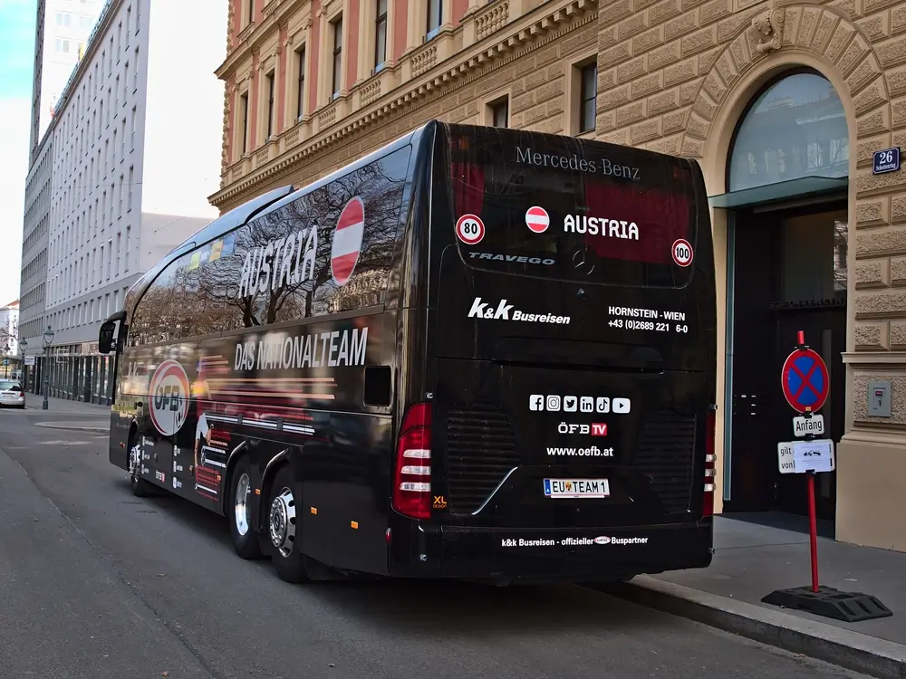 Der Teambus der österreichischen Nationalmannschaft.