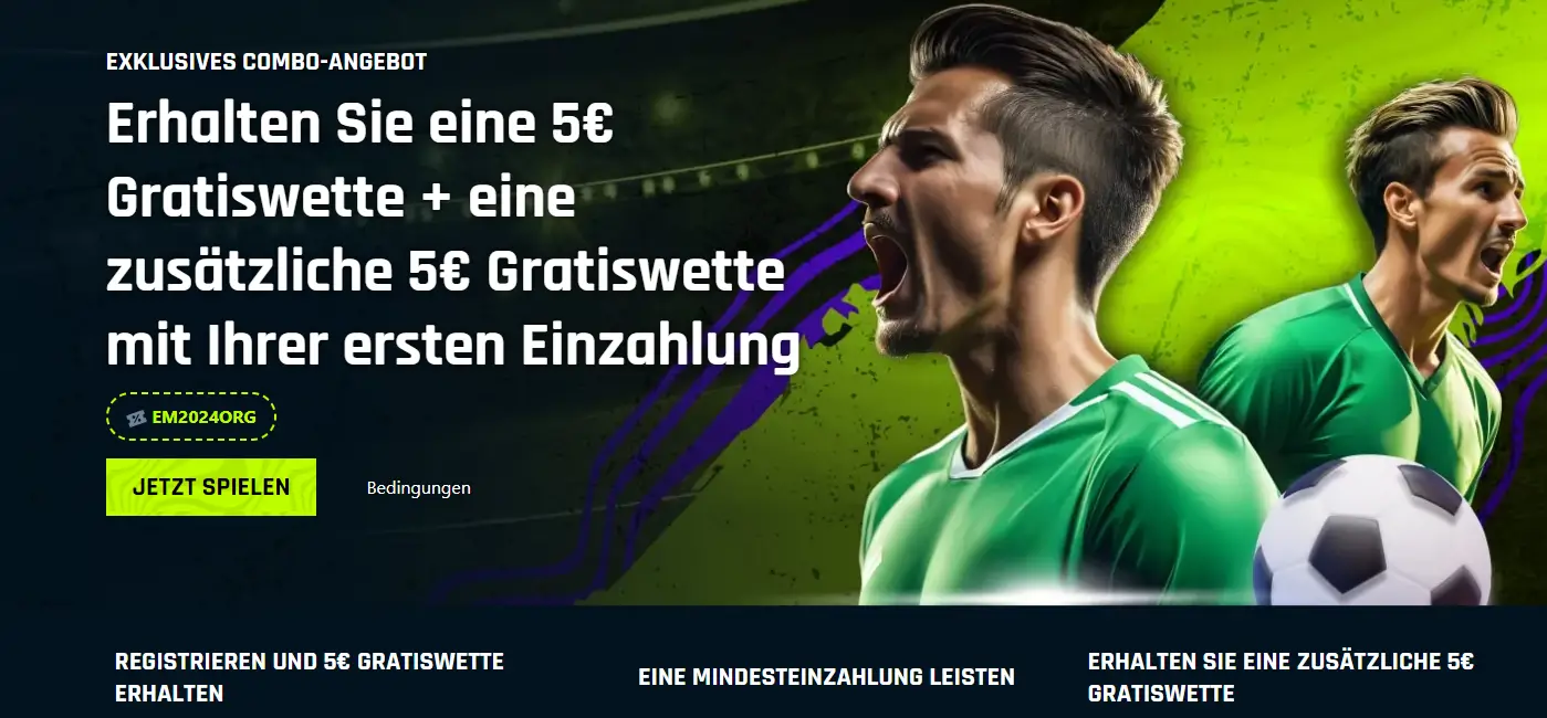 Screenshot einer EM 2024 Gratiswette bei Rise of Bets.