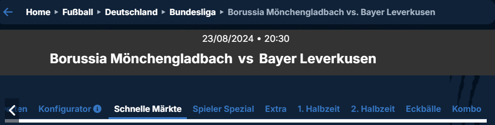 Screenshot von Torschuss Wetten bei PlayZilla.