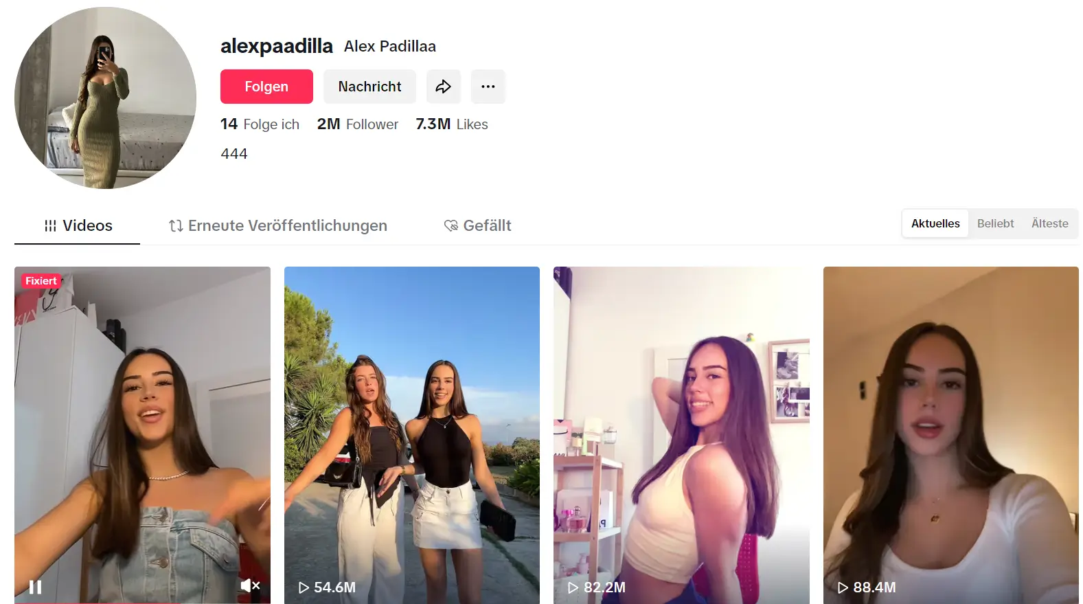 Yamal-Freundin Alex Padilla auf TikTok (Screenshot).