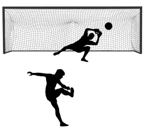 Fußballer beim Torschuss