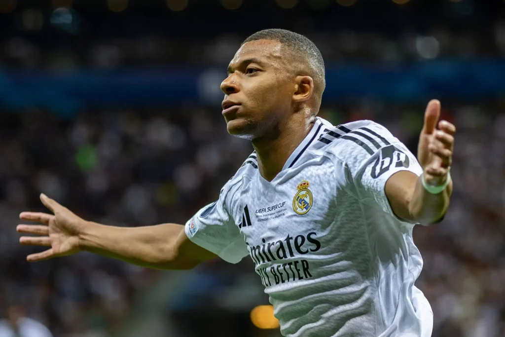 Kylian Mbappé jubelt nach einem Tor