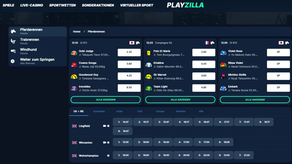 PlayZilla Pferdewetten