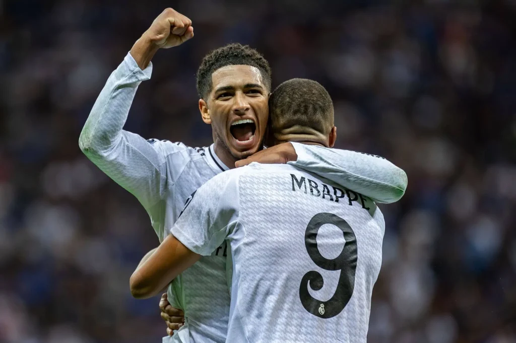 Foto von Jude Bellingham und Kylian Mbappé