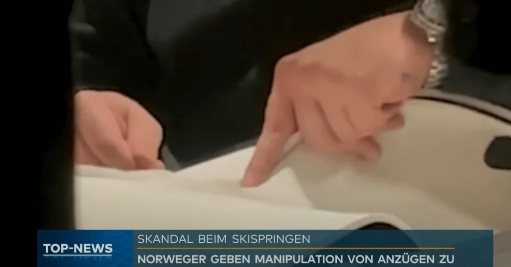 Ein Screenshot aus dem Video beim Skisprung-Skandal