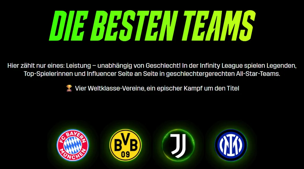 Teams bei der Infinity League 2025