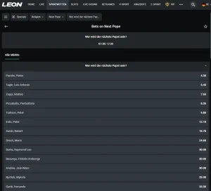 Quoten für die Papstwahl