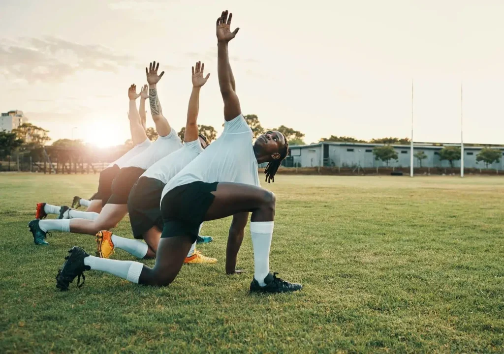 Fußballspieler im Trainingslager