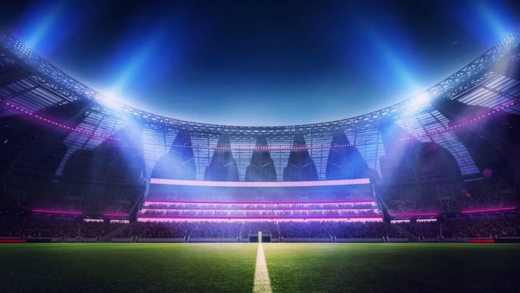 Animiertes Stadion mit Beleuchtung