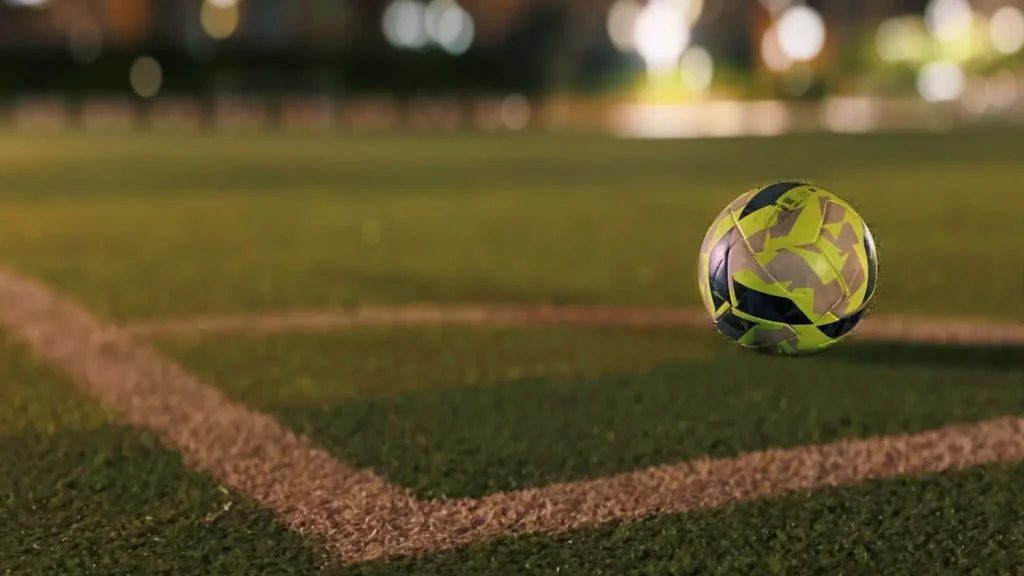 Ball liegt an einer Eckfahne