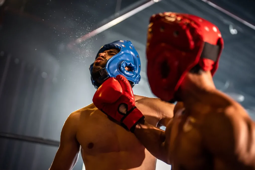 Boxer im Training kämpfen