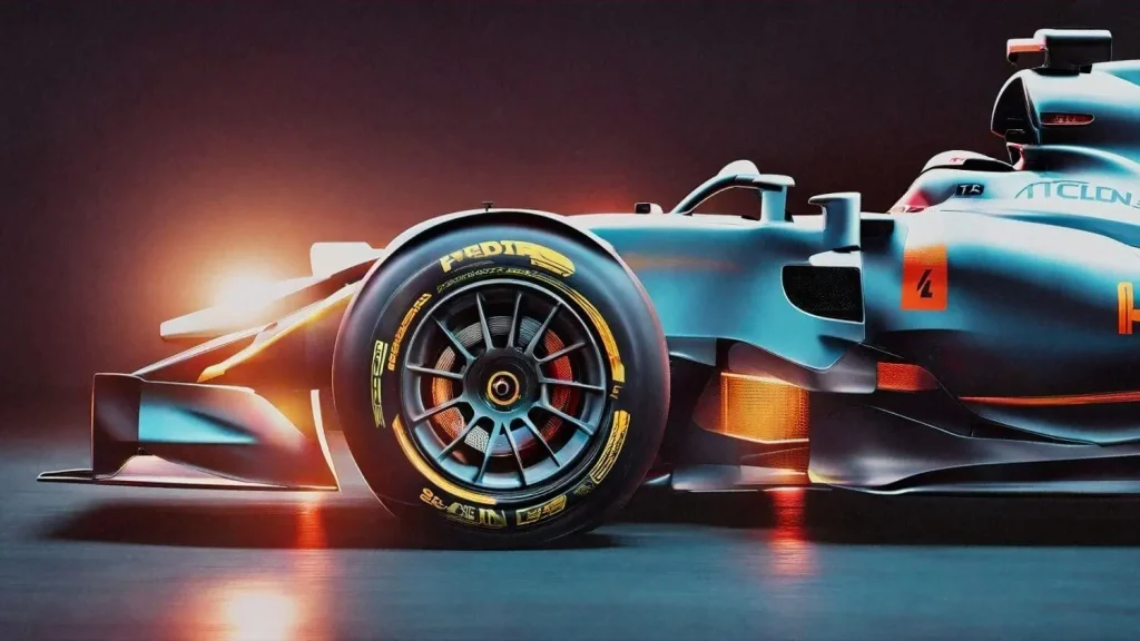 Formel 1 Auto von der Seite im Windkanal