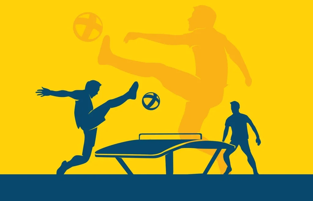 Grafik eines Teqball-Spiels