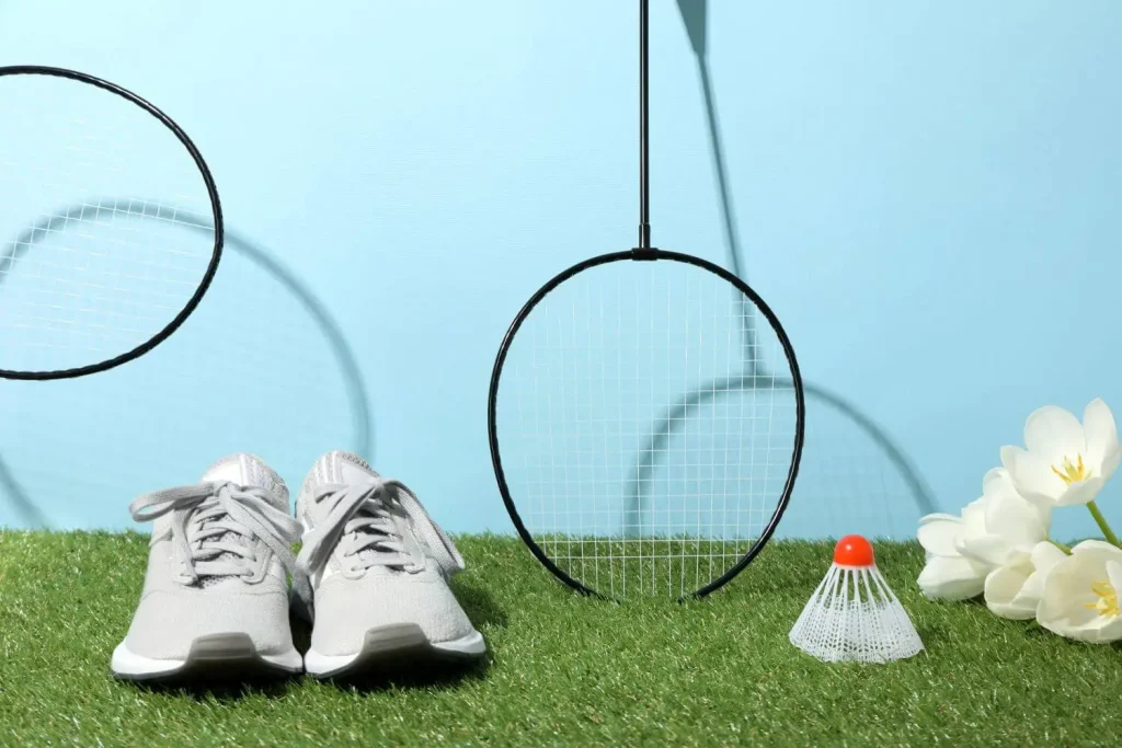 Badminton Ausrüstung steht bereit