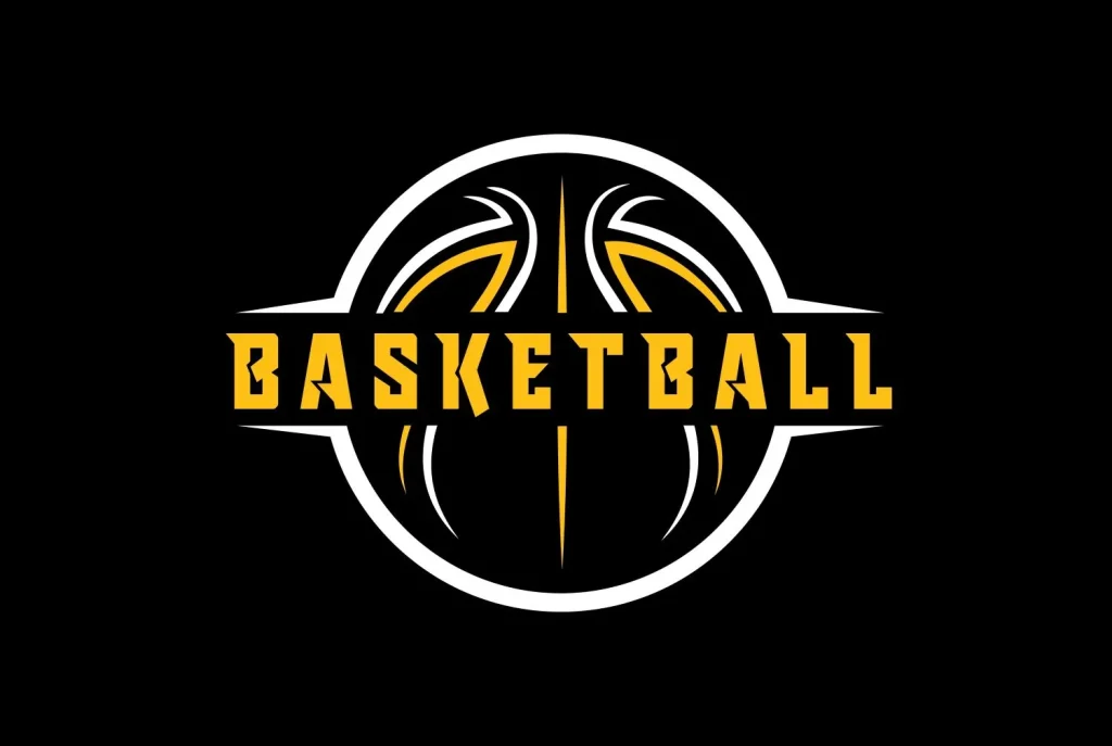 Basketball Logo mit schwarzem Hintergrund