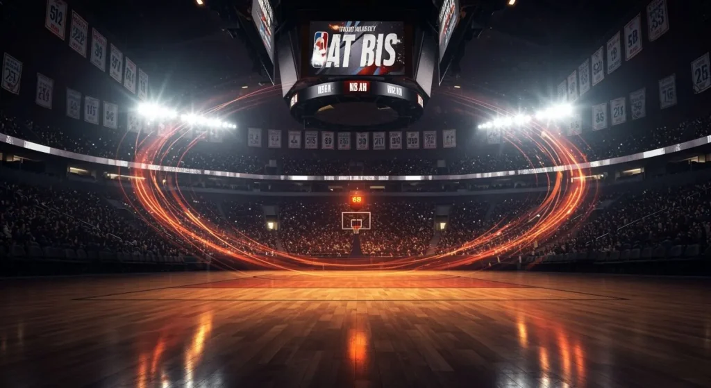 Basketballarena mit schöner Beleuchtung