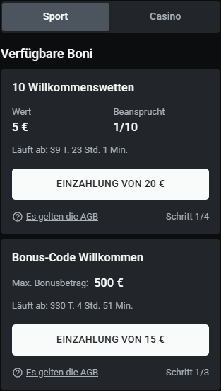 Sportwetten Bonus bei Leonbet bis zu 500 Euro