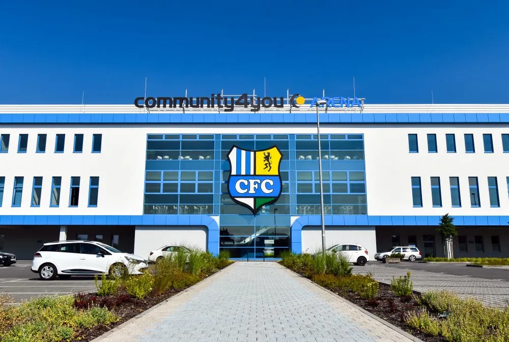 Vereinszentrum des Chemnitzer FC, der Bestandteil der Fußball Regionalliga Übertragung ist