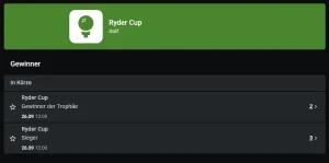 Wetten auf den Ryder Cup 2025 beim Sportwettenanbieter Leonbet