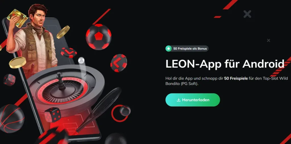 Download der Android-Sportwetten-App von Leonbet auf der Website des Wettanbieters