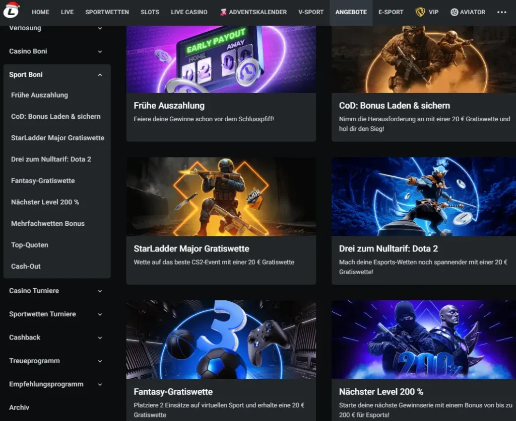 Einblick in das Bonusprogramm fuer Sportwetten vom Wettanbieter ohne deutsche Lizenz Leonbet