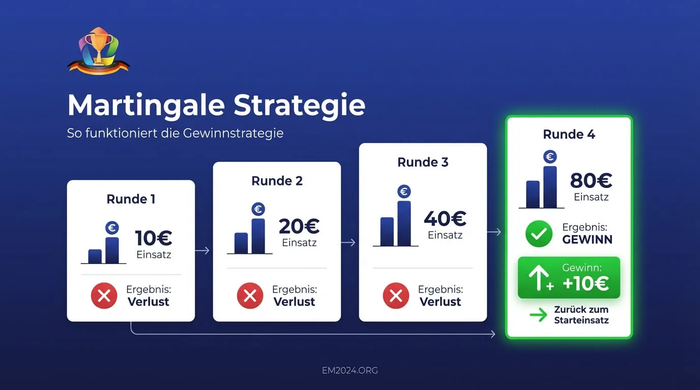 Veranschauung der Martingale Wettstrategie