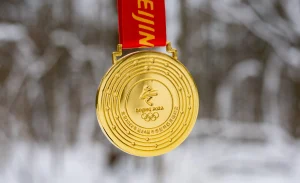 Eine Goldmedaille bei Olympischen Winterspielen