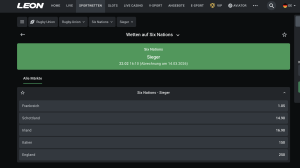 Rugby Six Nations Wettquoten bei Leonbet.