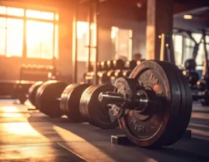 Gewichte in einem Gym.