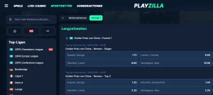 Formel 1 Weltmeister Wettquoten bei PlayZilla.