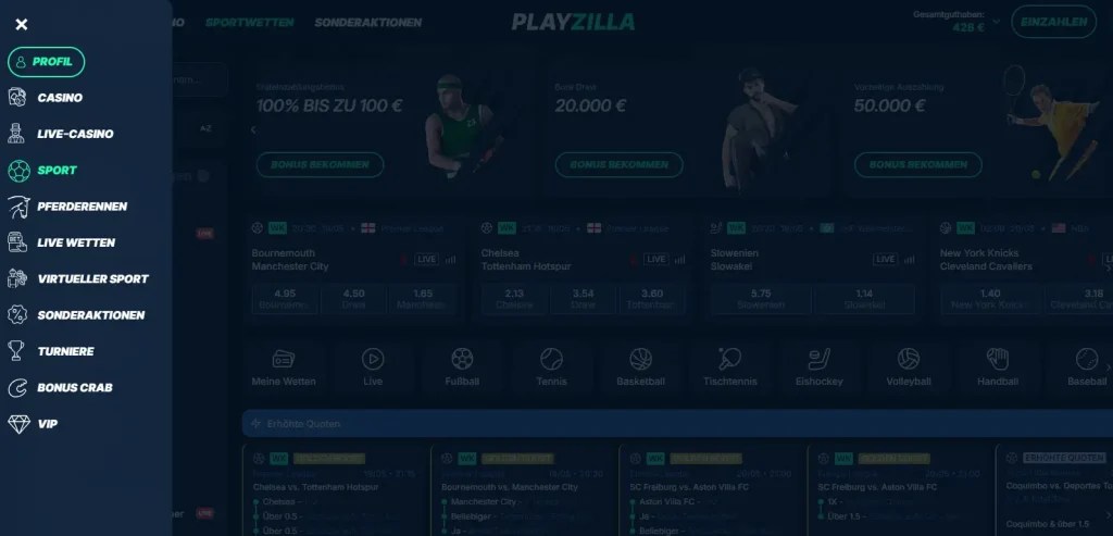 Bonus Crab Casino PlayZilla mit Sportwetten