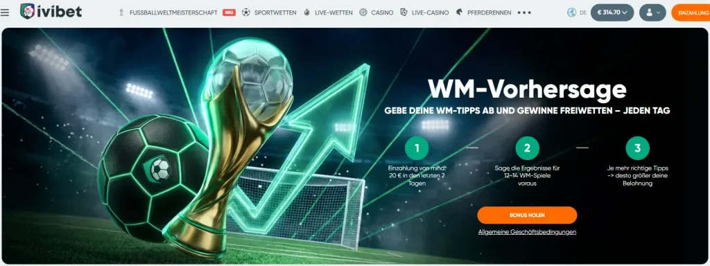 Vorhersage-Spiel fuer die Fussballweltmeisterschaft 2026 von Ivibet